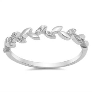 NEW STARLETTE women's ivy stackable ring in silver